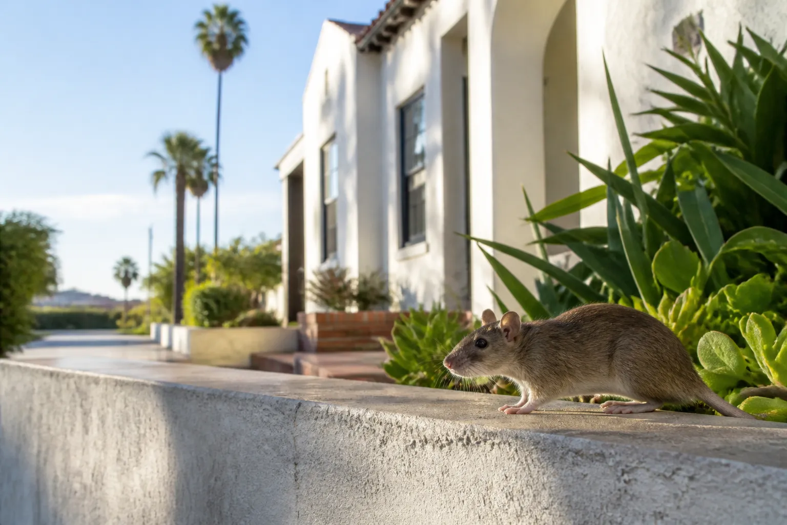 Roof rat outside a coastal Long Beach home