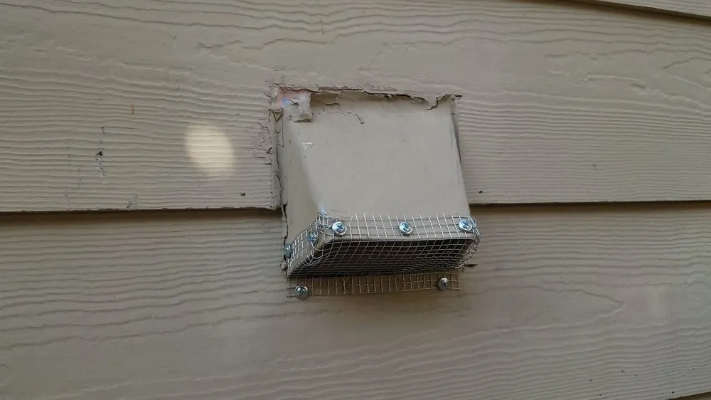 Wall vent sealed with metal mesh to close a mouse entry point in Long Beach